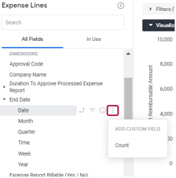 More actions menu for a field (three dots button).