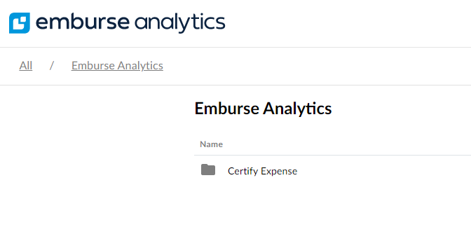 Example of Emburse Professional subfolders within the Emburse Analytics folder.