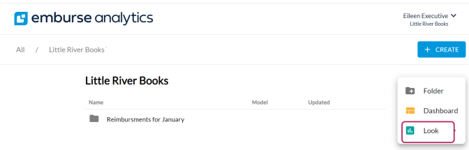 Create menu with Look option selected.