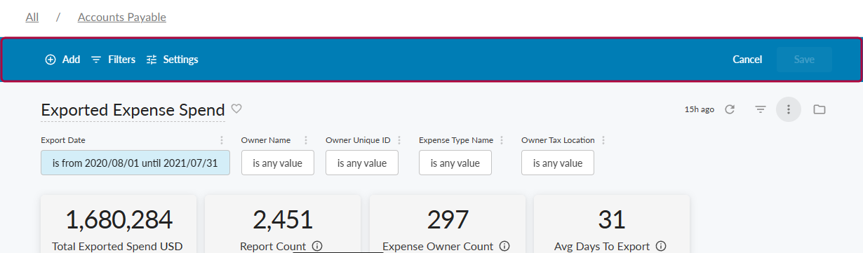 Blue bar at the top of the screen indicating Edit mode